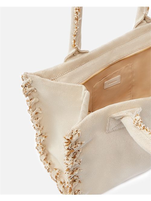 Beach Shopper in canvas riciclato sale e pepe PINKO | 100782A1X1/7UHQ